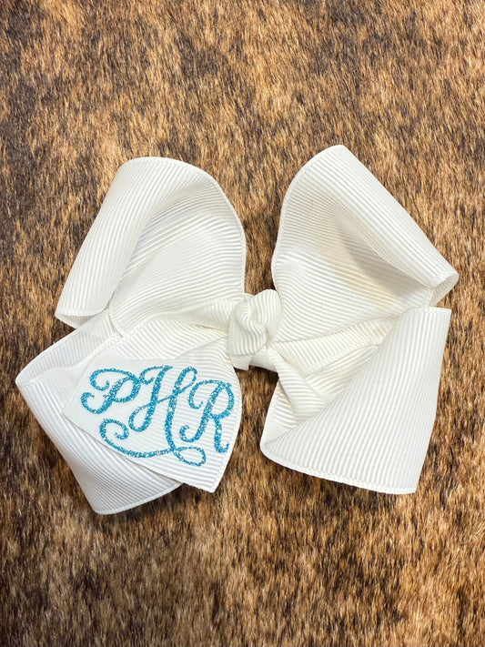 Monogram Ribbon Bow 4”